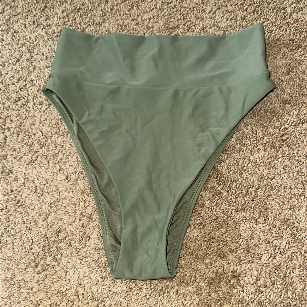 High-Waisted Green Bikini Bottom